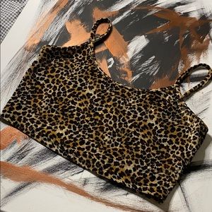 💫 Velvet Leopard Cheetah Print Tank Crop XL NWOT